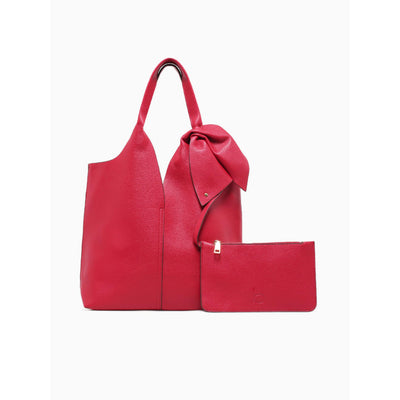 BOW SHOULDER BAG-RED