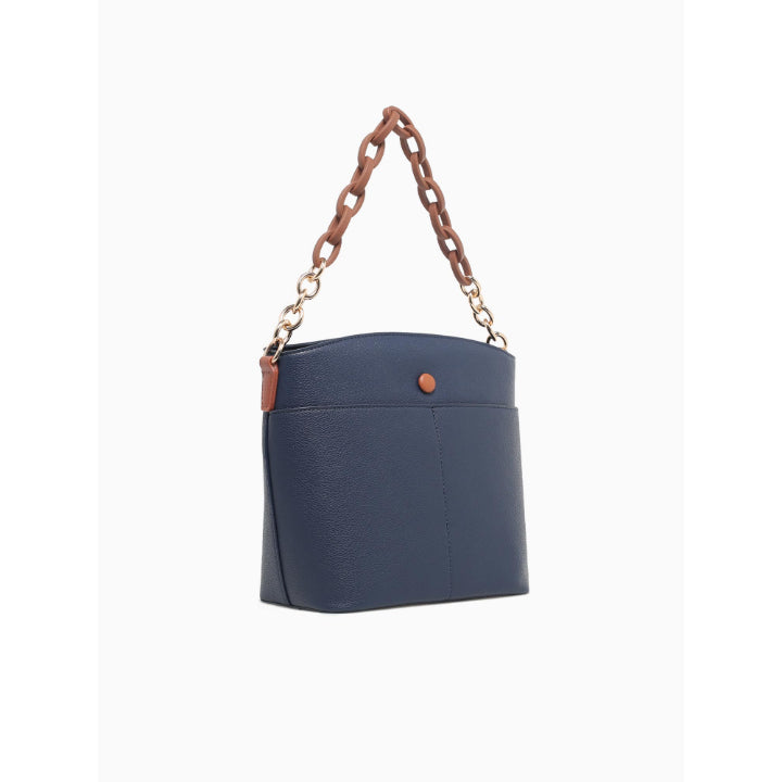 CHAINED SHOULDER BAG-NAVY