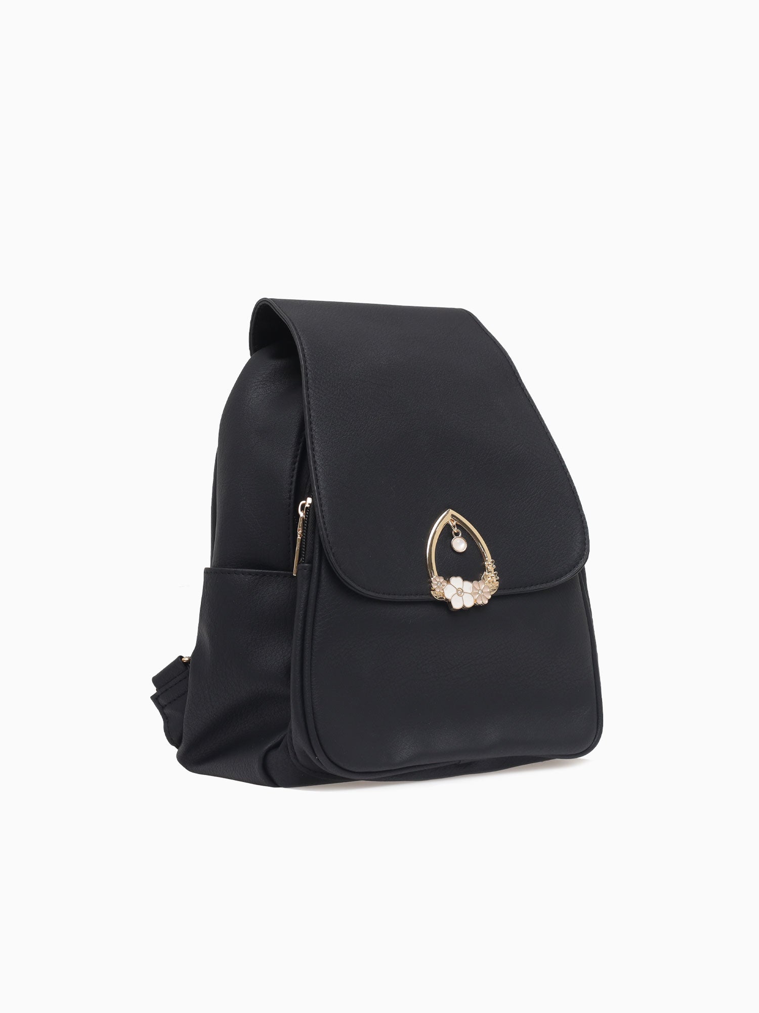 K5913 Flower Backpack Black Black