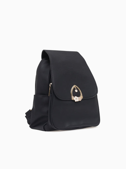 K5913 Flower Backpack Black Black