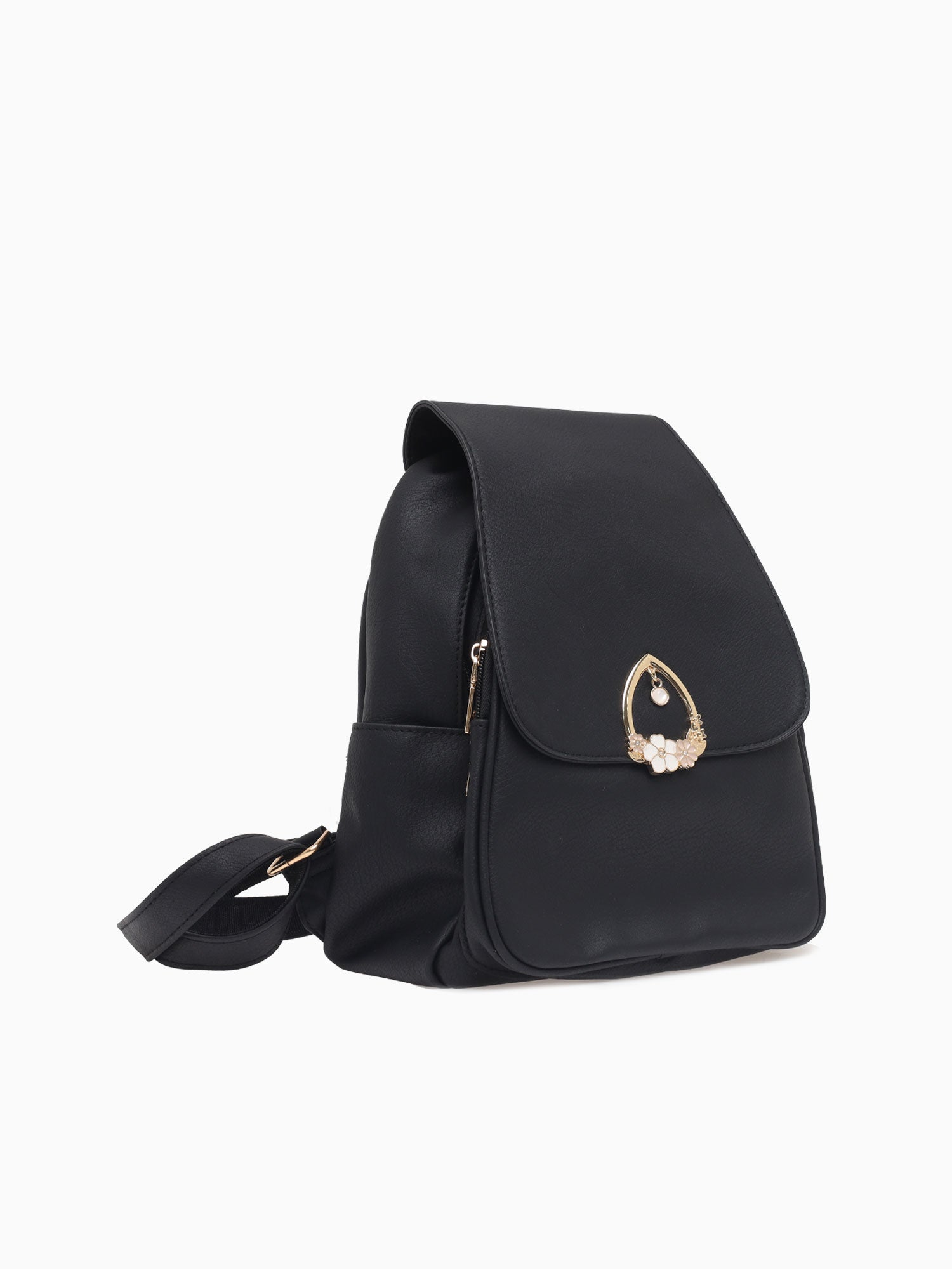 K5913 Flower Backpack Black Black