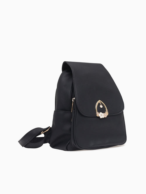 K5913 Flower Backpack Black Black
