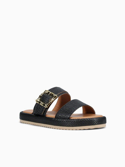 Mei Mei Black Smooth Raffia Black / 5 / M