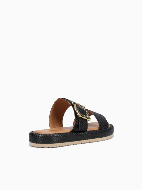 Mei Mei Black Smooth Raffia Black / 5 / M