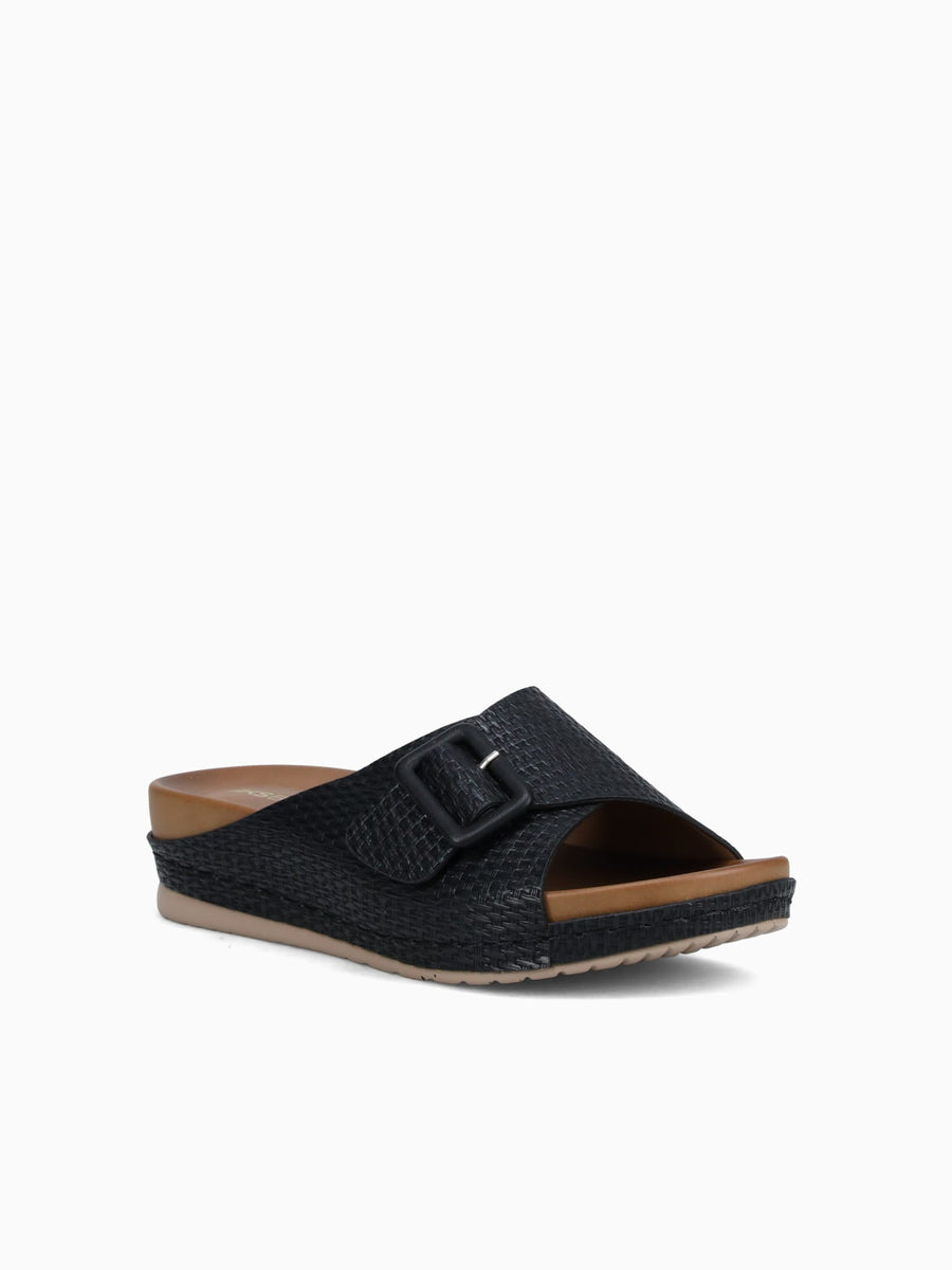Ginny Black Smooth Raffia Black / 5 / M