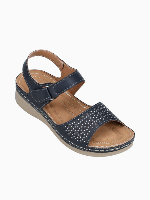 Livia Navy Smooth Stones Navy / 5 / M