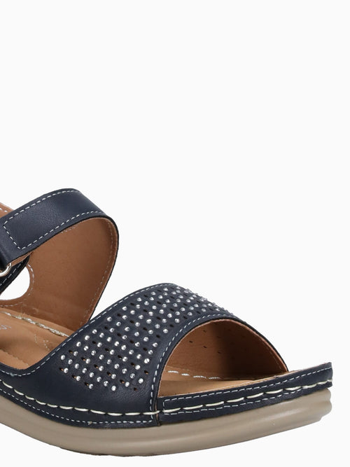 Livia Navy Smooth Stones Navy / 5 / M
