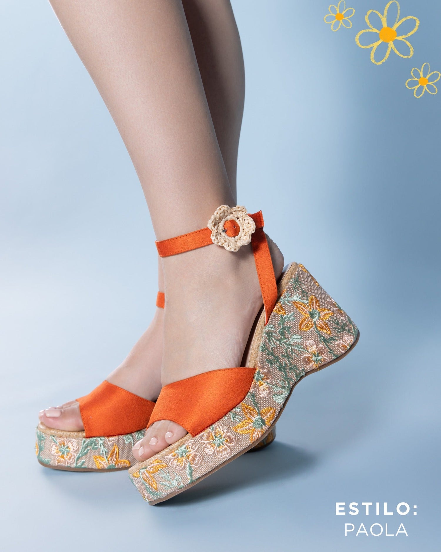 Paola Orange Microsuede