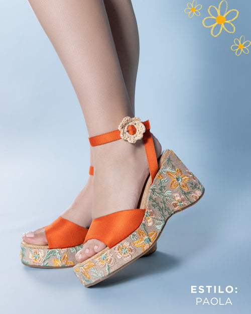 Paola Orange Microsuede