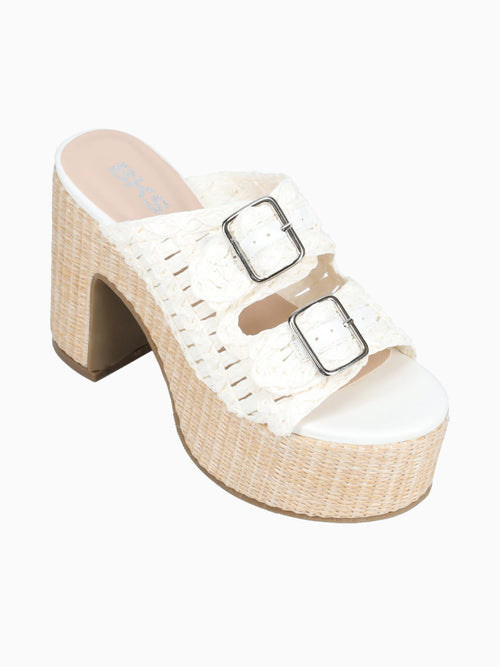 Delilah White Raffia White / 5 / M