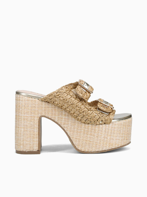 Delilah Gold Raffia Gold / 5 / M
