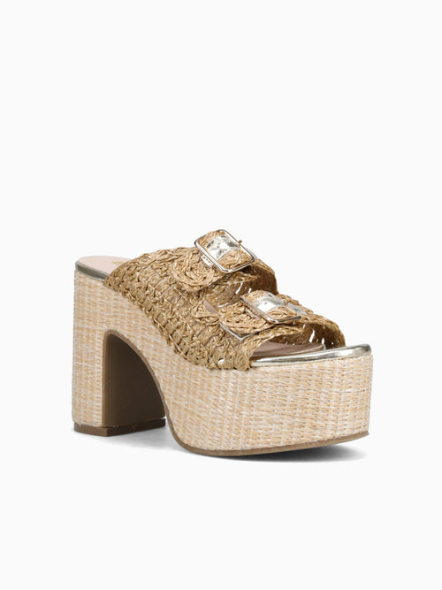 Delilah Gold Raffia Gold / 5 / M