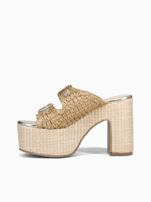 Delilah Gold Raffia Gold / 5 / M