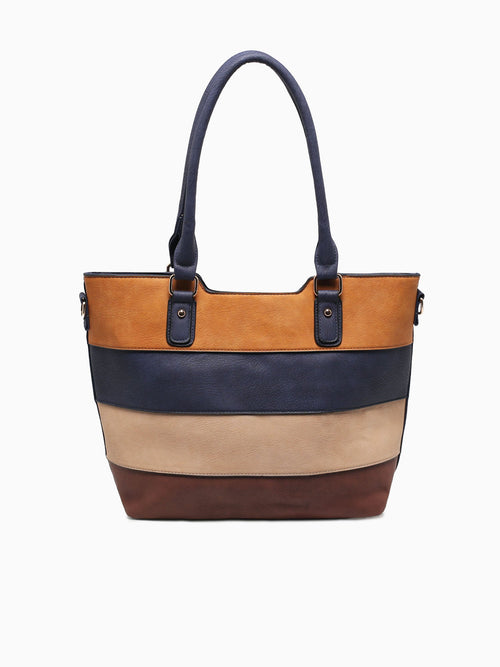 Striped Tote Navy Multi Navy