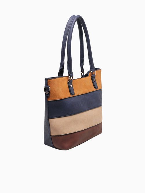 Striped Tote Navy Multi Navy