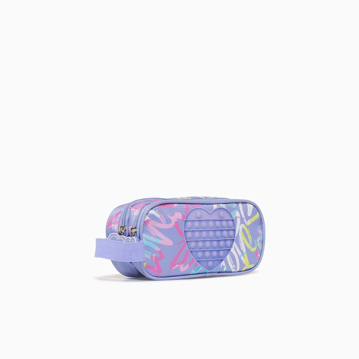 HEART PENCIL CASE-PURPLE
