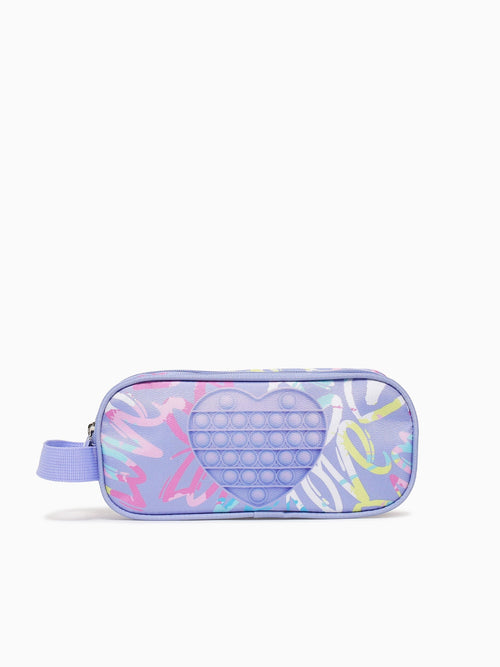 Heart Pencil Case Purple Purple