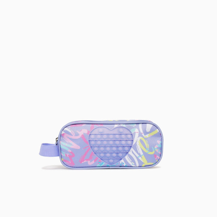 HEART PENCIL CASE-PURPLE