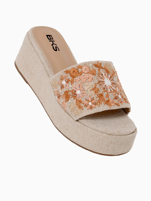 Heather Beige Floral Fabric Beige / 5 / M