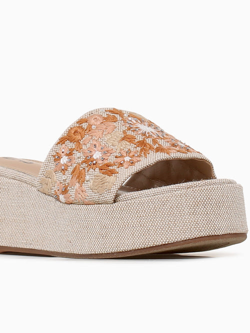Heather Beige Floral Fabric Beige / 5 / M