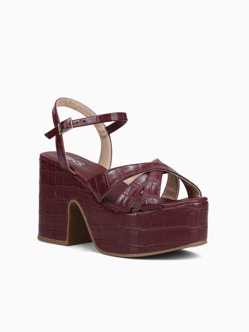 Elara Marsala Croco Wine / 5 / M