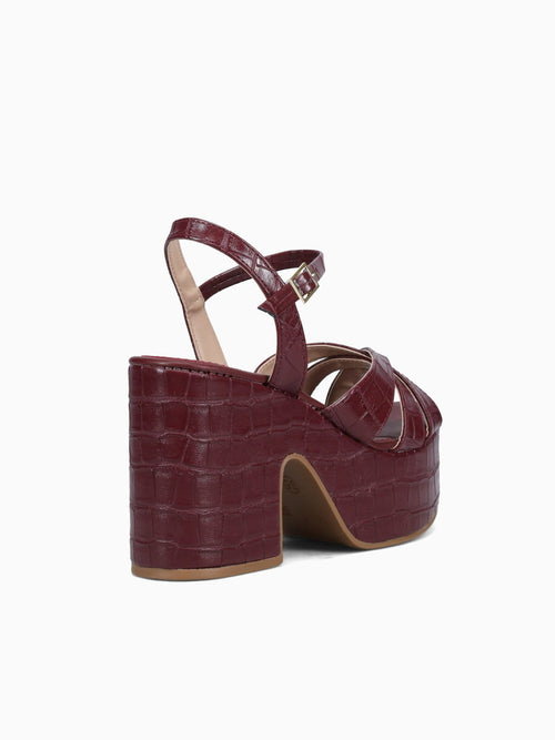 Elara Marsala Croco Wine / 5 / M