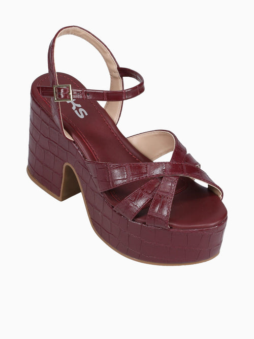 Elara Marsala Croco Wine / 5 / M