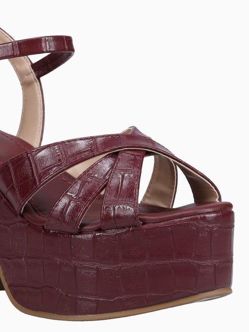 Elara Marsala Croco Wine / 5 / M