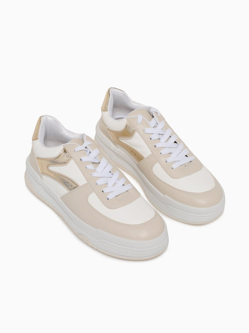 Wendy Beige Gold Smooth Metallic Beige / 5 / M