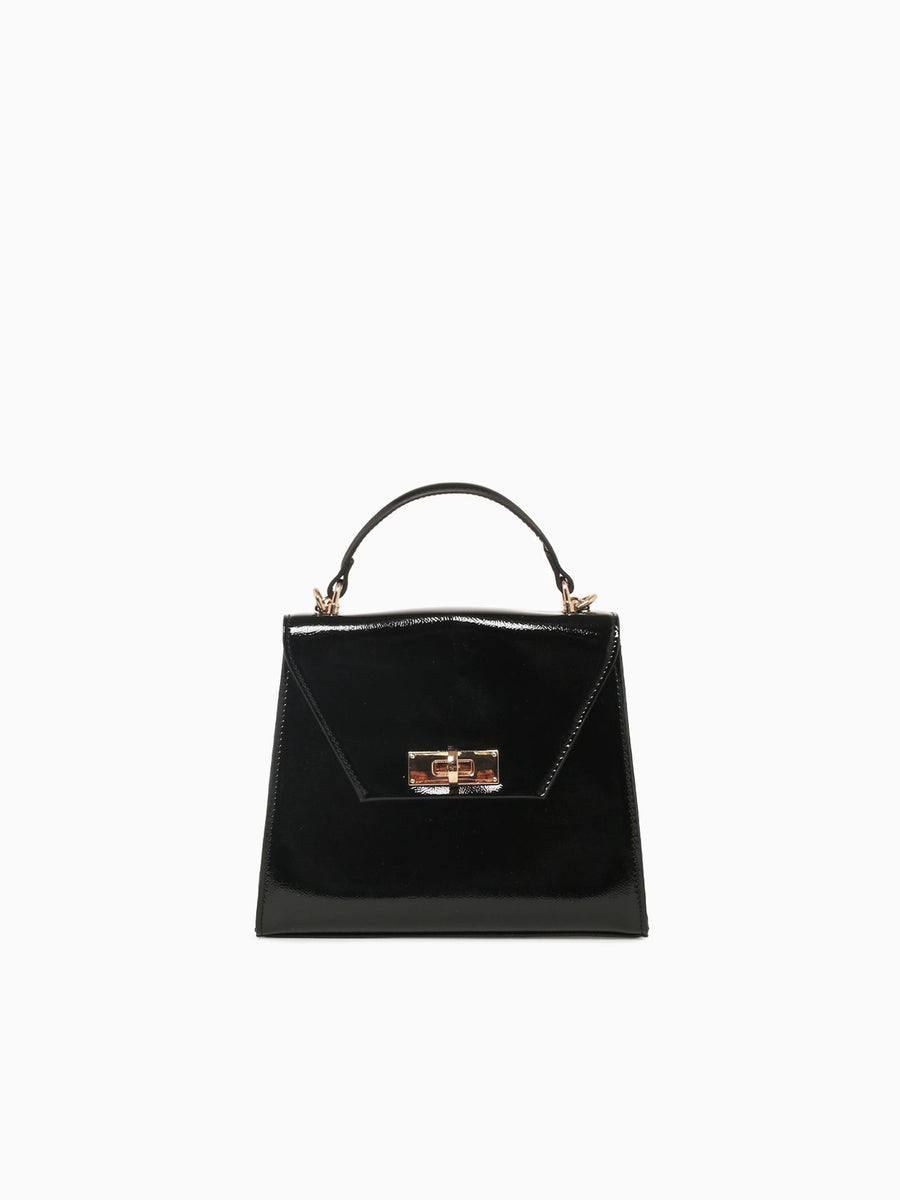 Alexia Top Handle Black Pat Black