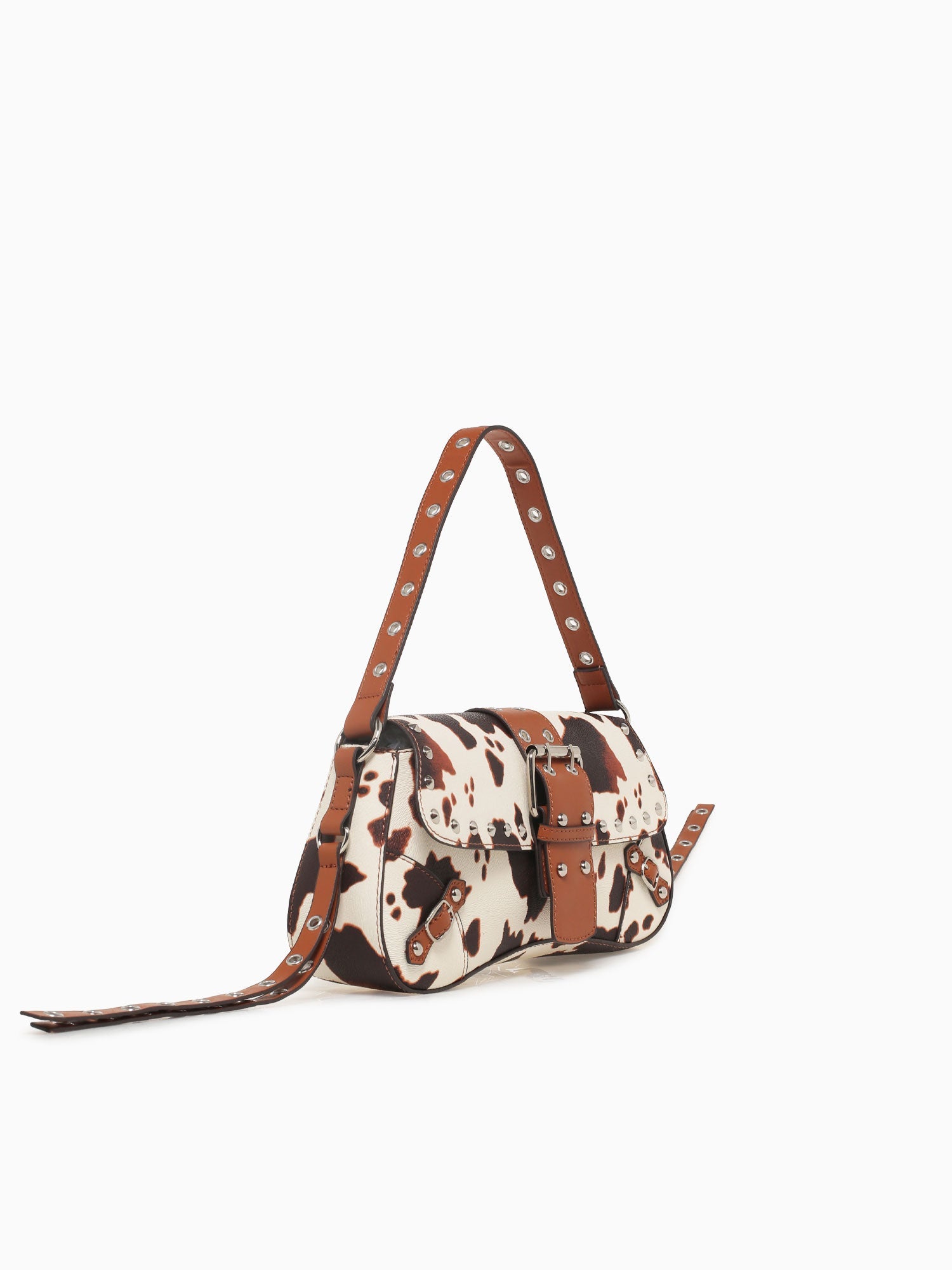 Meli Shoulder Bag Cow Print White Multi