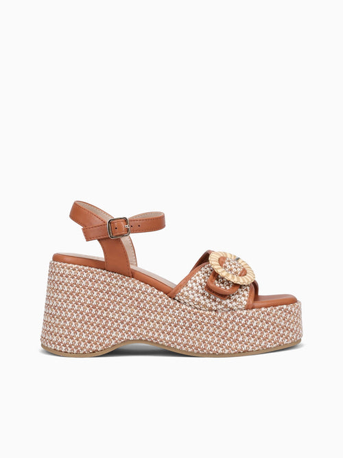 Sandy Brown Raffia Brown / 5 / M
