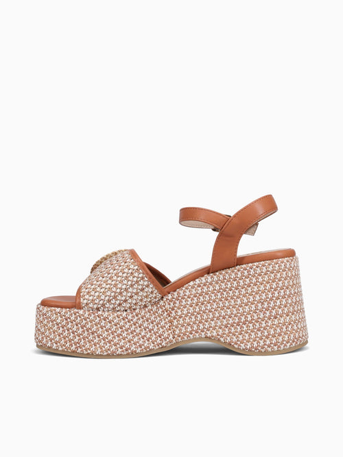 Sandy Brown Raffia Brown / 5 / M
