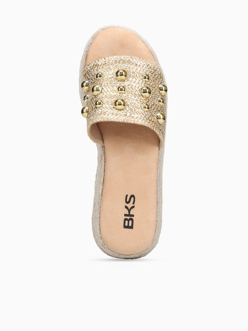 Beatrice Gold Raffia Gold / 5 / M