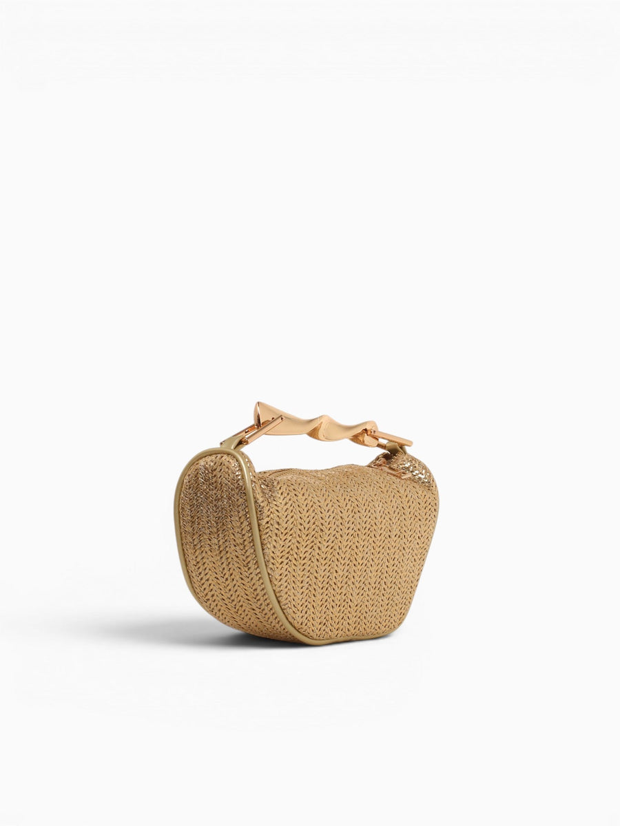 Lia Top Handle Gold Raffia Gold
