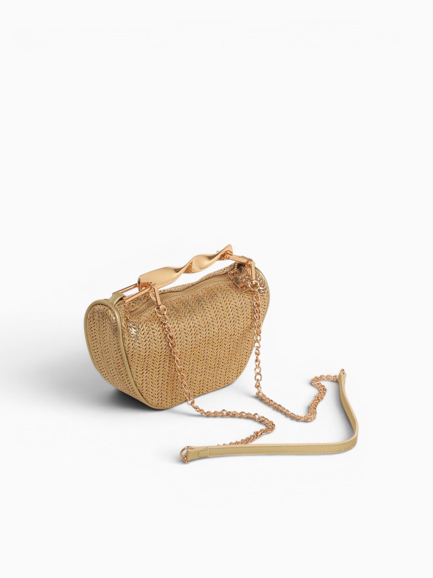 Lia Top Handle Gold Raffia Gold