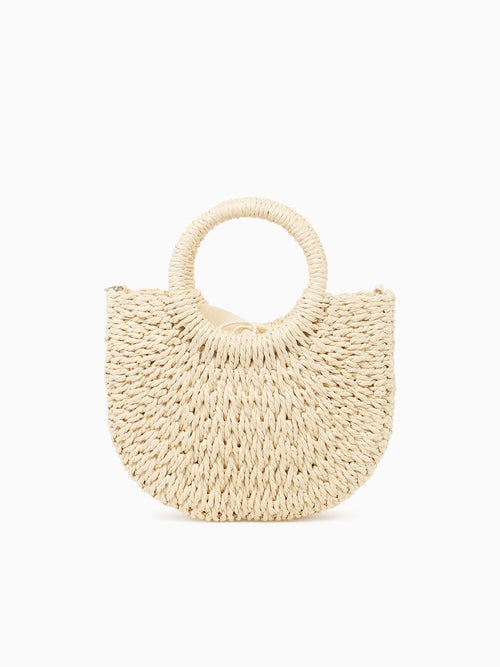 Fey Top Handle Silver Beige Silver