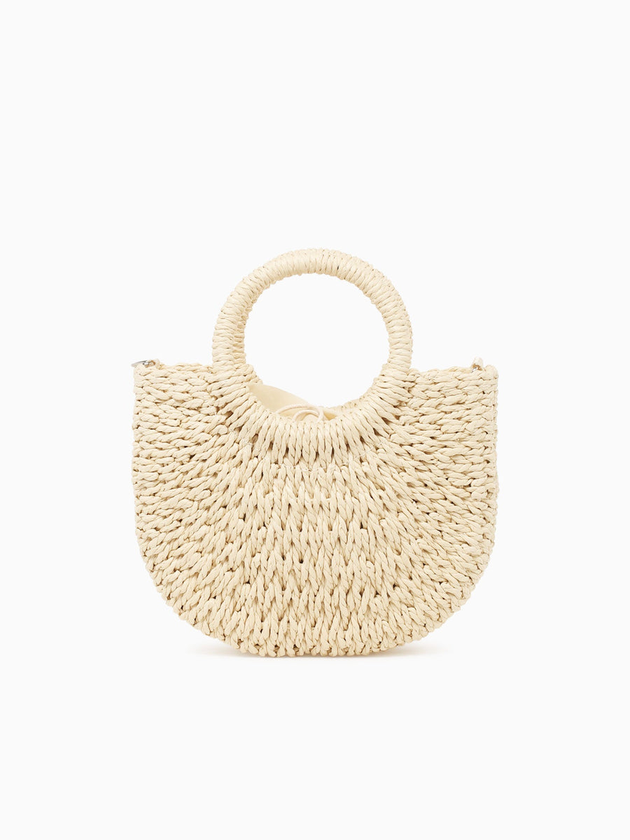 Fey Top Handle Silver Beige Silver