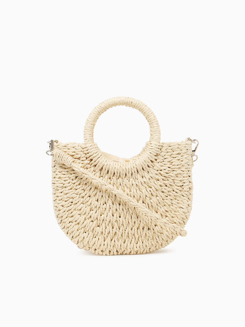 Fey Top Handle Silver Beige Silver