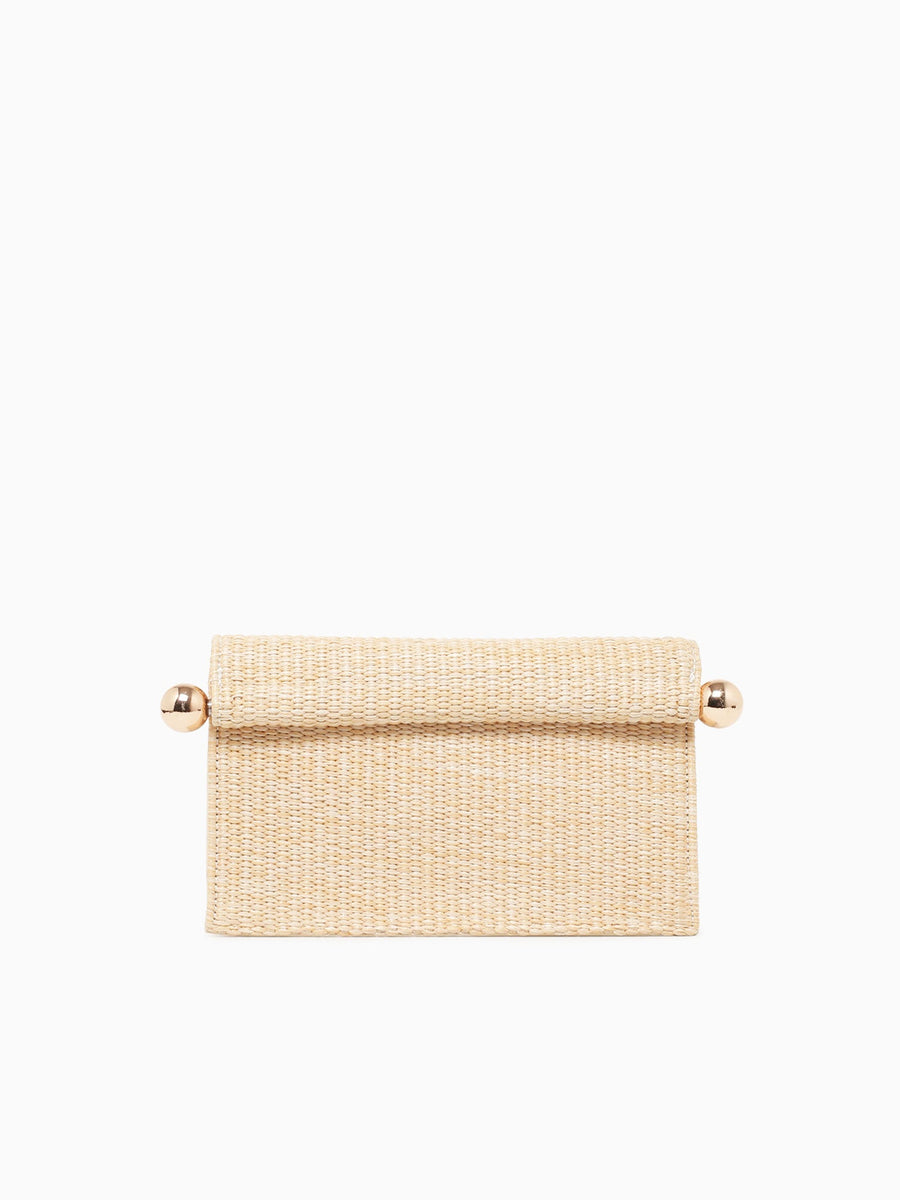 Staci Clutch Beige Raffia Beige