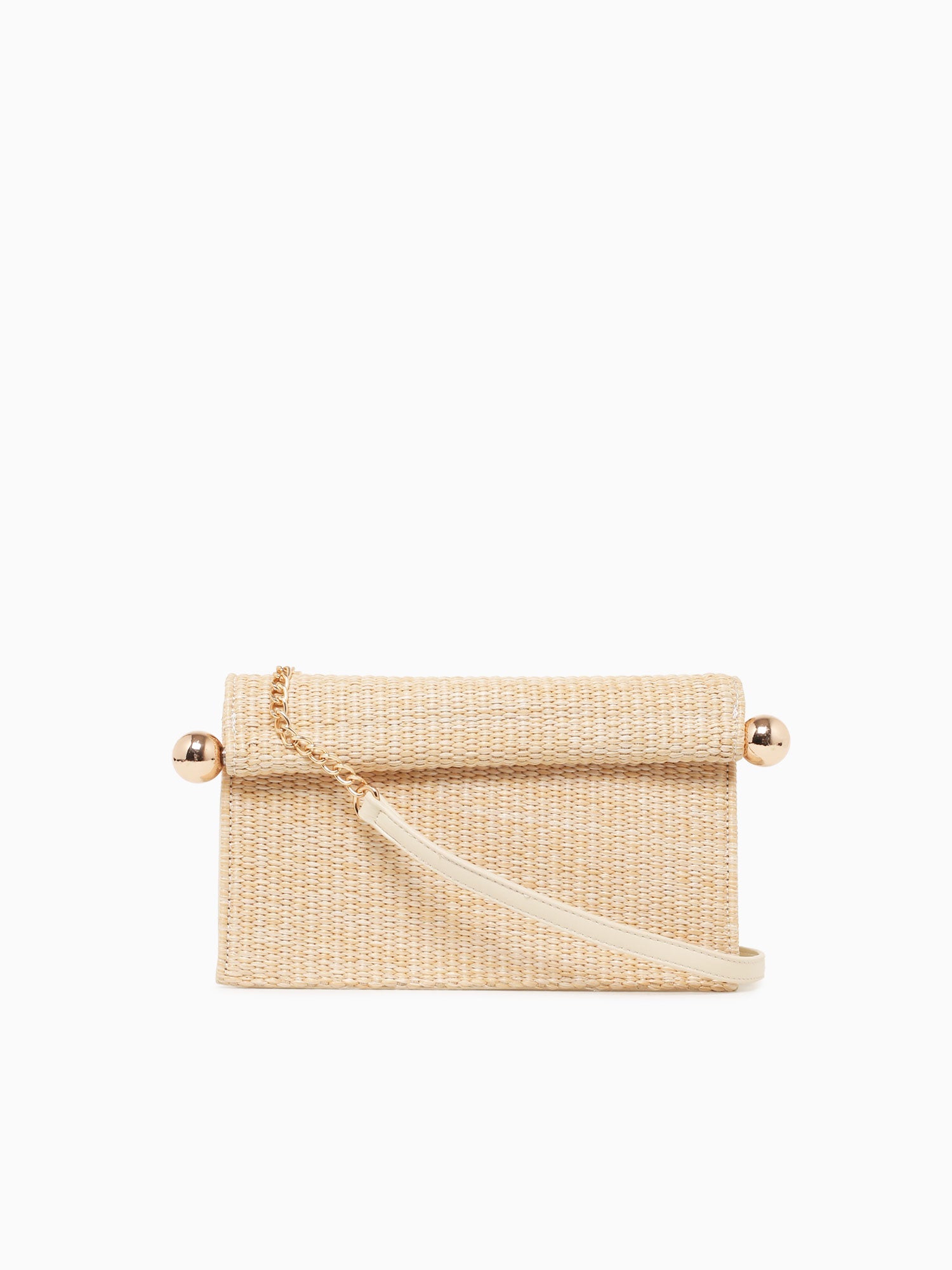 Staci Clutch Beige Raffia Beige