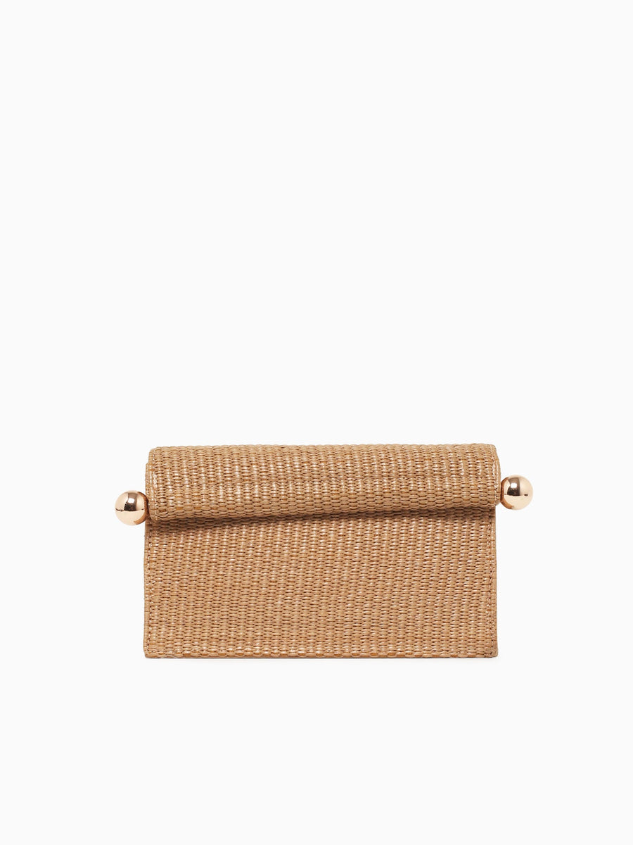 Staci Clutch Brown Raffia Brown