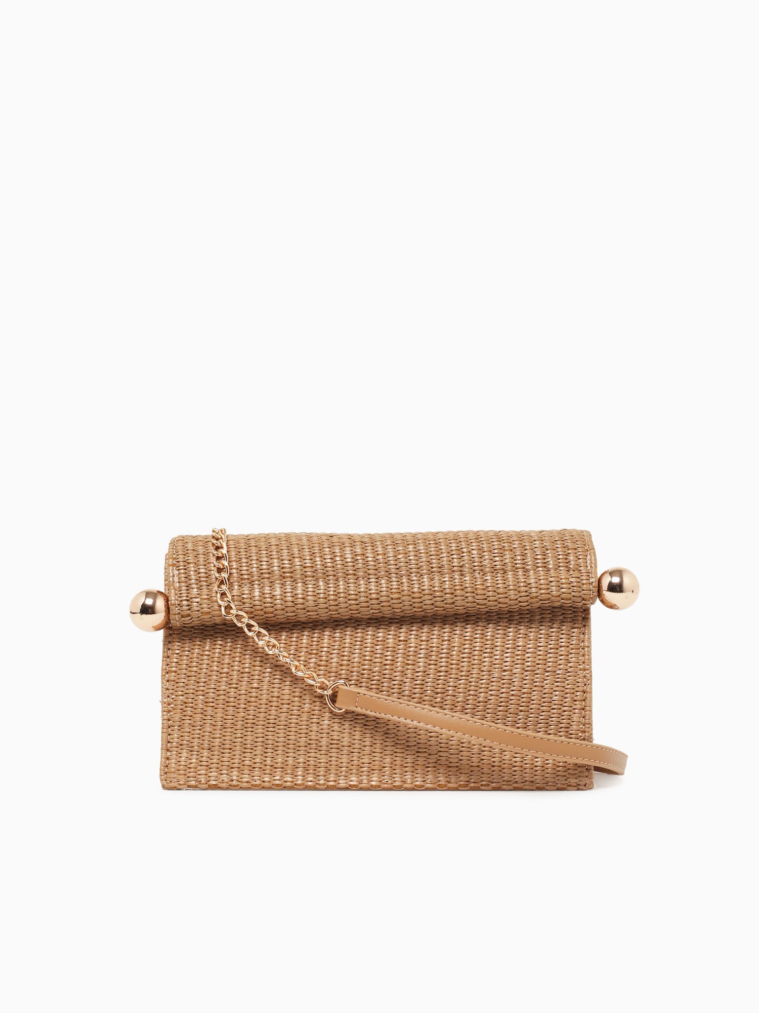 Staci Clutch Brown Raffia Brown