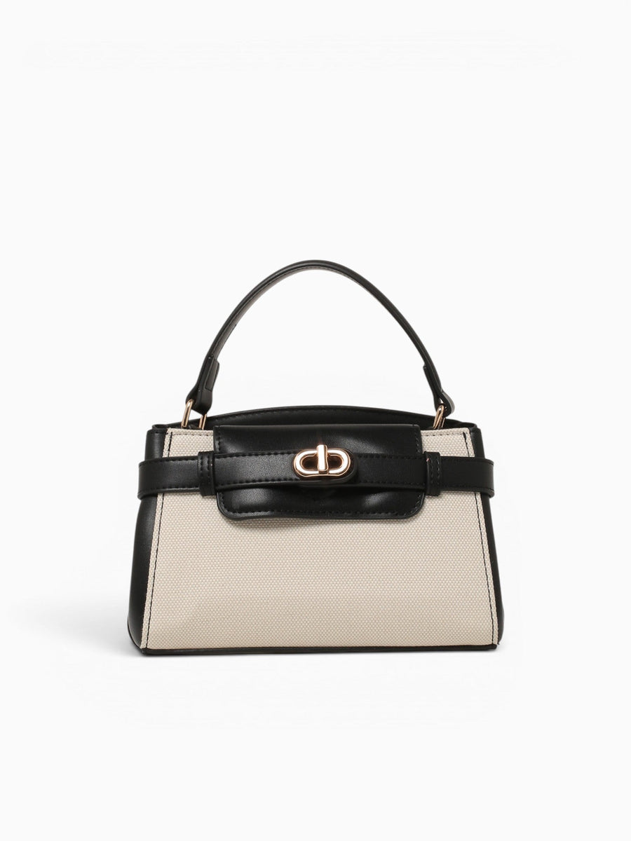Marisol Top Handle Black Beige Black