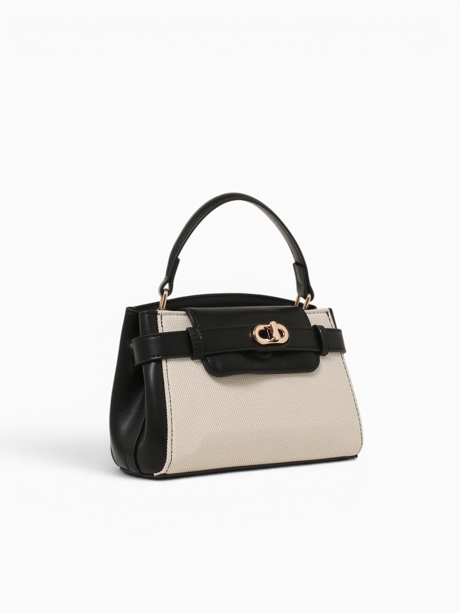 Marisol Top Handle Black Beige Black