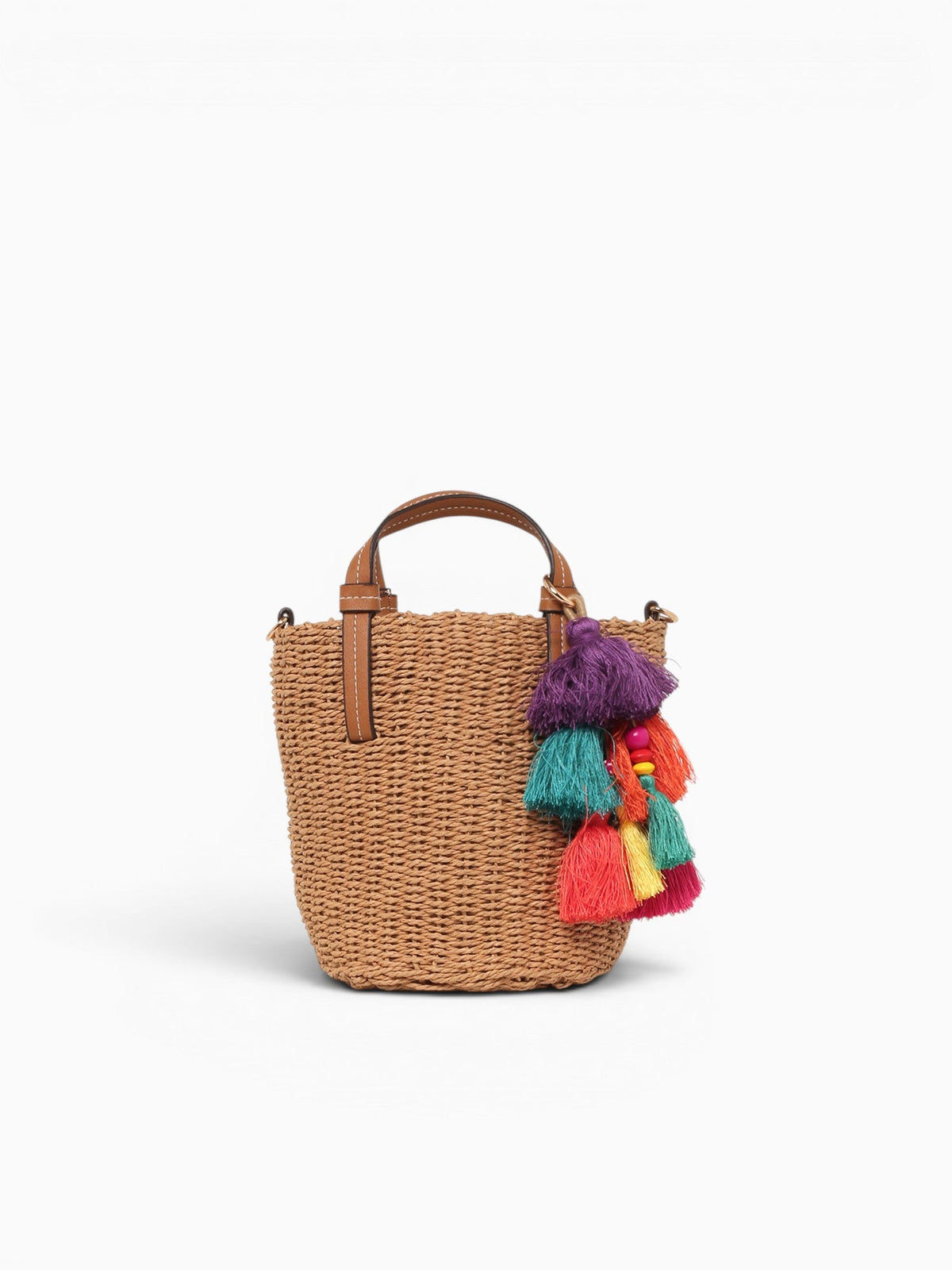 Tassel Top Handle Beige Beige