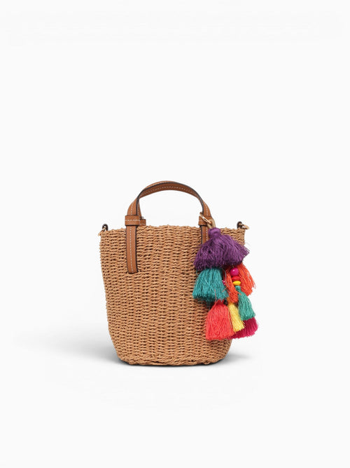 Tassel Top Handle Beige Beige