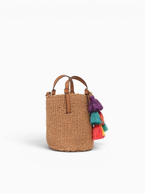 Tassel Top Handle Beige Beige