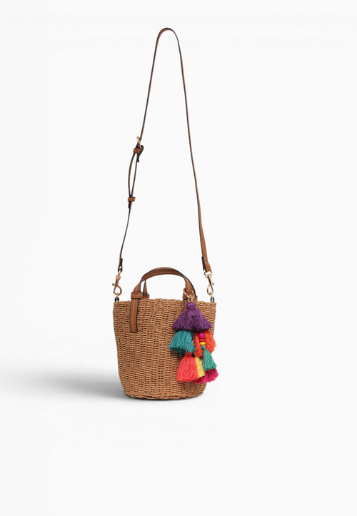 Tassel Top Handle Beige Beige