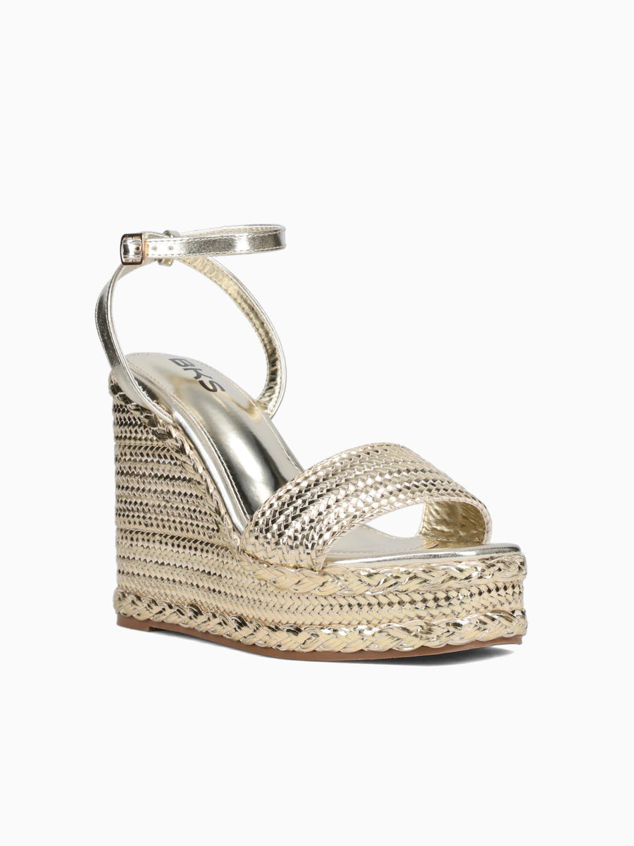 Katherine Gold Metallic Raffia Gold / 5 / M